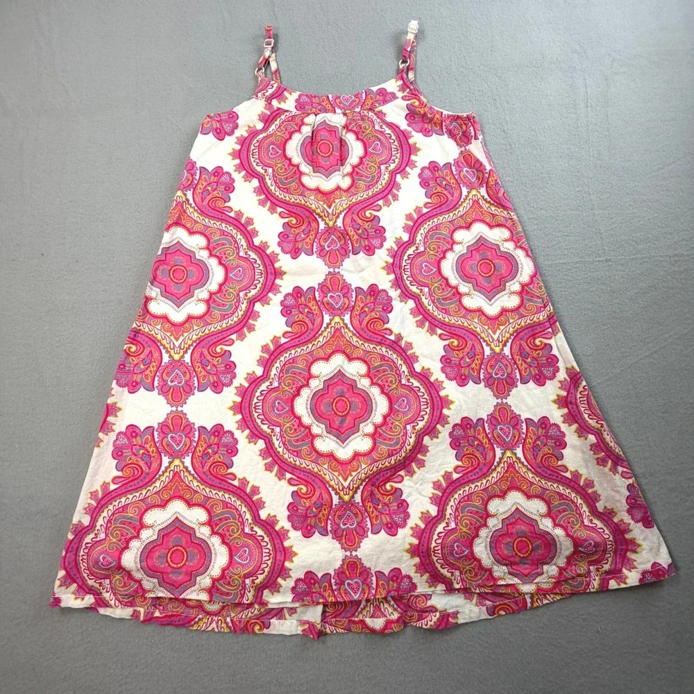 GapKids Pink Paisley Dress Girls S 6-7 Medallion Sleeveless Cotton Boho Summer